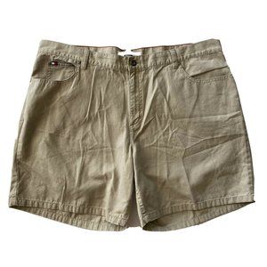 Tommy Hilfiger Sz 18 Khaki Denim Shorts Plus Size